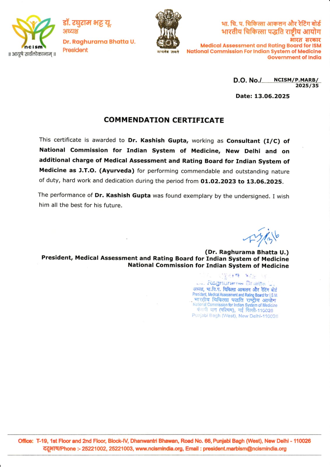 Dr. Kashish Gupta — credential 1